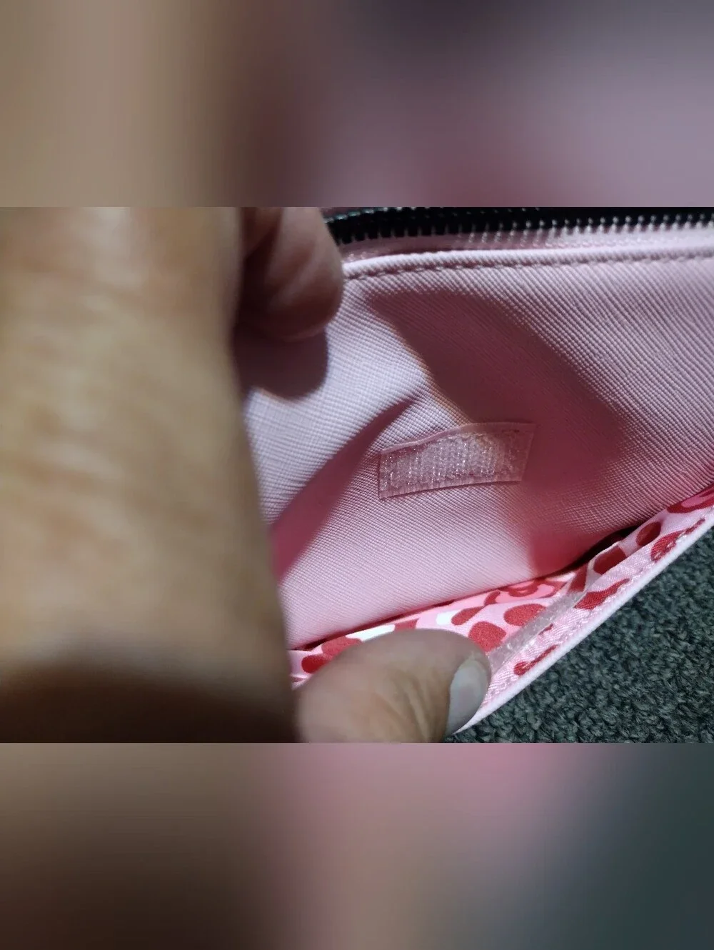 Impressions Hello Kitty Pink Leather Cosmetic Pouch with Bow Graphic